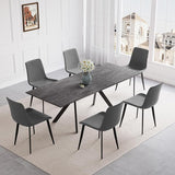 Extendable Dining Table Set for 6-8