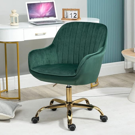 NORDICANA 360° Home Office Task Chair, Swivel Desk Chair, Upholstered Velvet