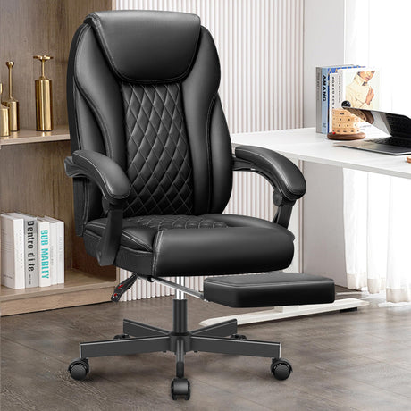 Office Chair Big and Tall Home Office Chair, High Back Ergonomic Leather Chair