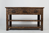 Cannon Valley Rustic Industrial Media Console Table