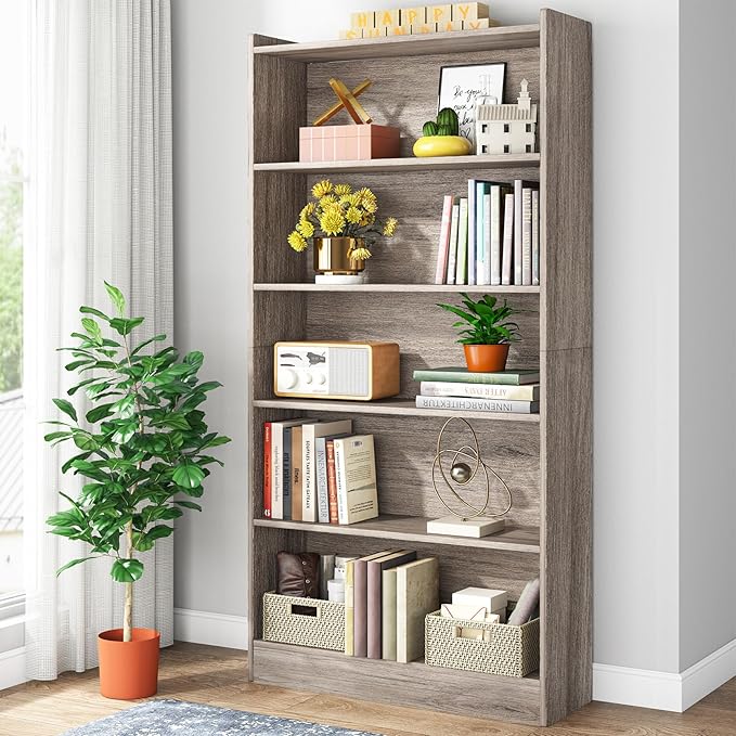 78-inch Tall Bookcase, Modern 7-Tier White Library Bookshelf with Storage Shelves