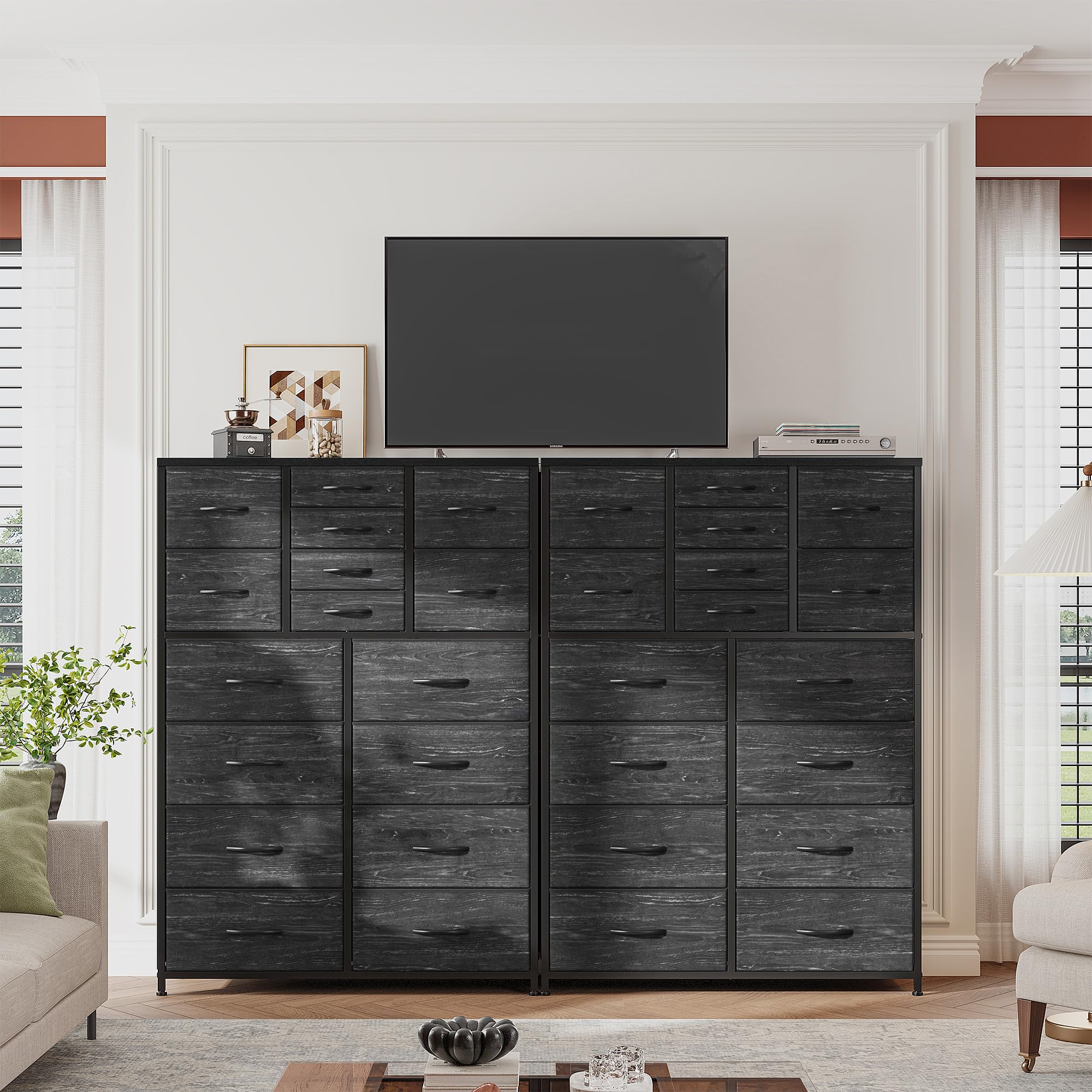 Tall Dresser for Bedroom with 16 Drawer, Fabric Bedroom Dressers & Chests of Drawers