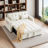 G 3-in-1 Convertible Loveseat Couch, Velvet 2-Seater Sofa with Pull-Out Sleeper