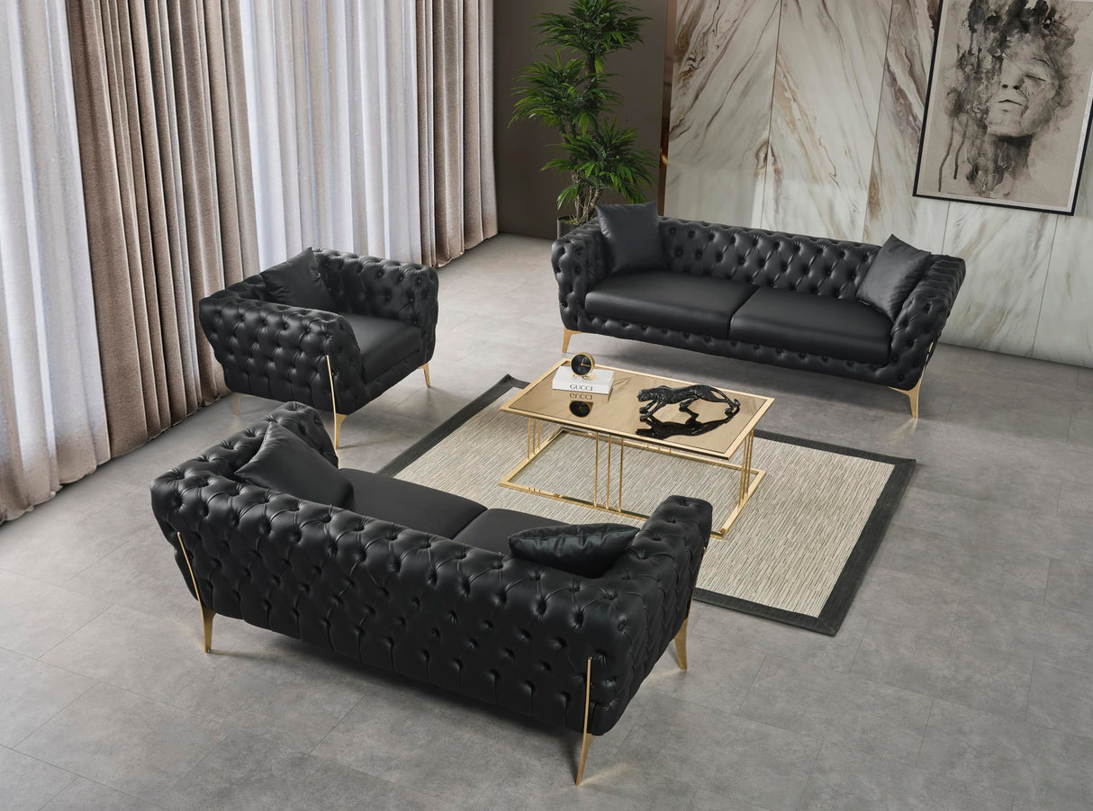 Aurora Collection Modern | Contemporary Vegan Leather Upholstered Sofa,