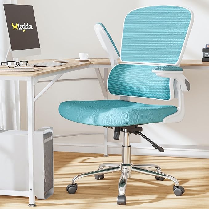 Ergonomic Office Chair, Comfortable Office Chair with Flip-up Arms, Adaptive Lumbar Support