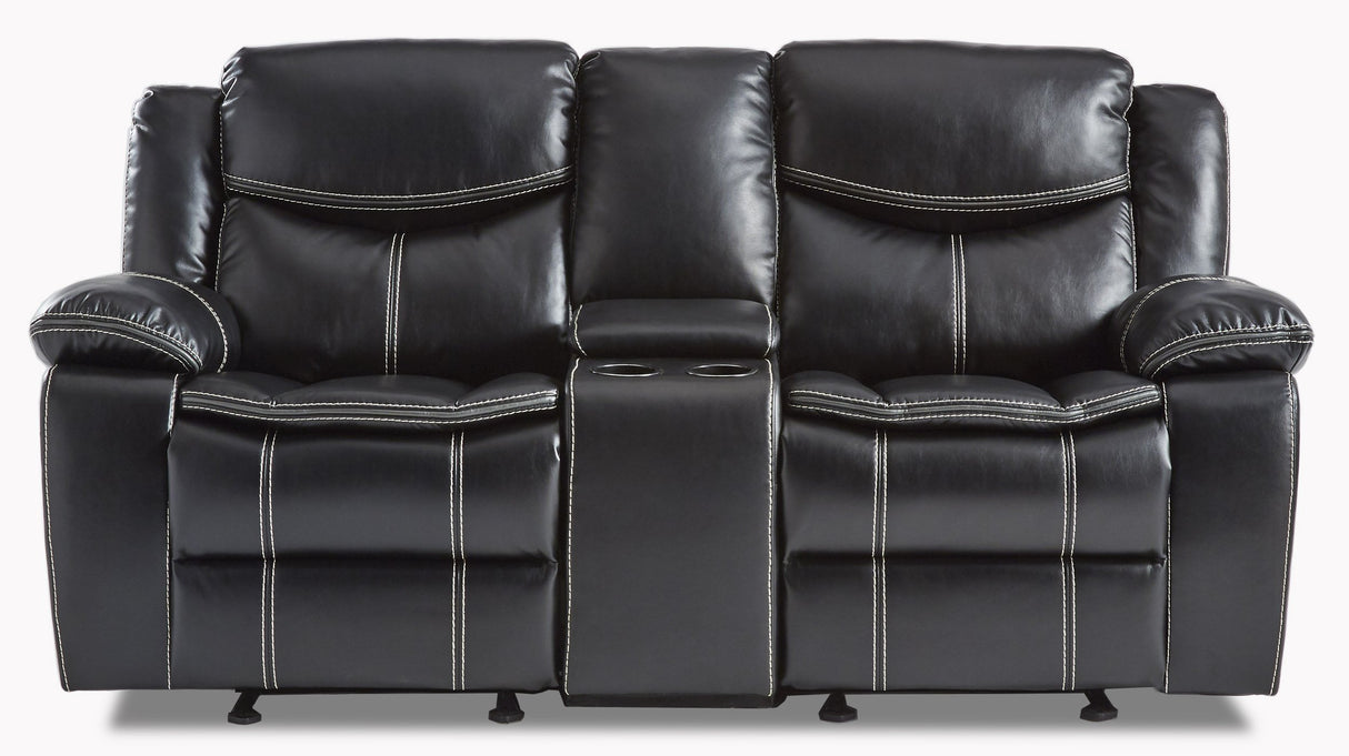 Bastrop Double Glider Reclining Loveseat (Manual), Black