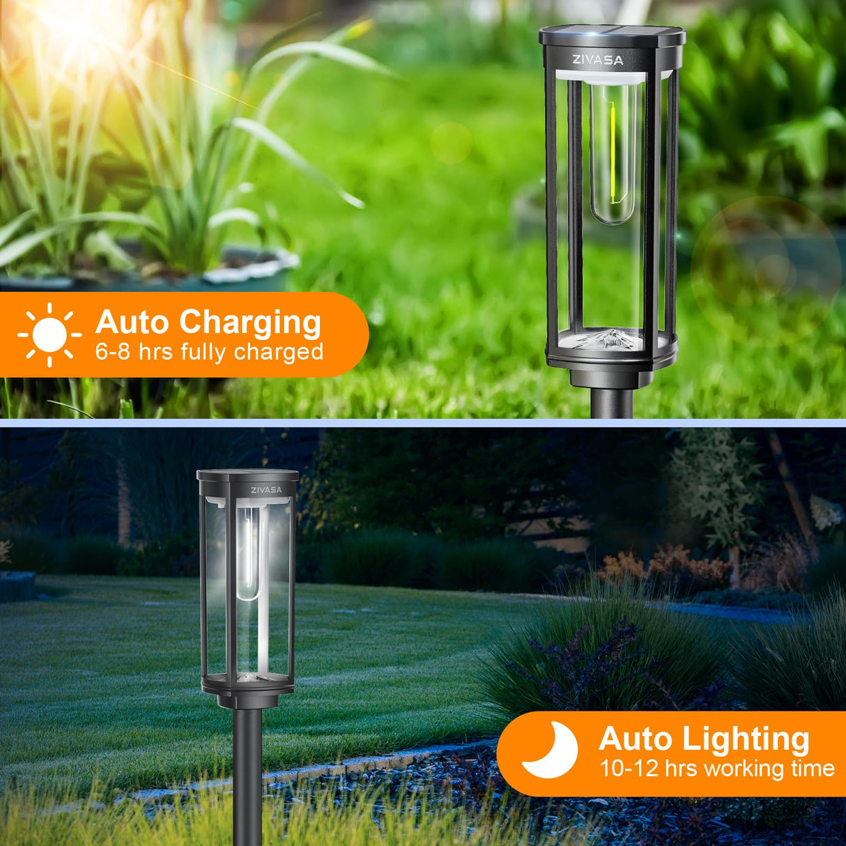 Solar Pathway Lights Outdoor 8Pack, 12H Lasting Solar Powered Path Lights for Outside,