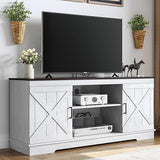 Entertainment Center for 65 Inch TV, Farmhouse TV Stand with Double Barn Doors