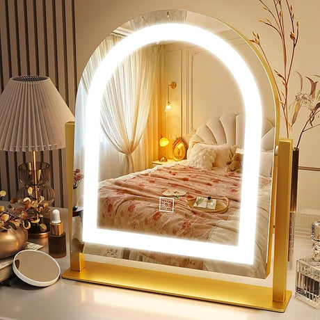 Vanity Mirror with Lights, 32" x 22" Large Lighted Vanity Mirror with Dimmable 3 Modes