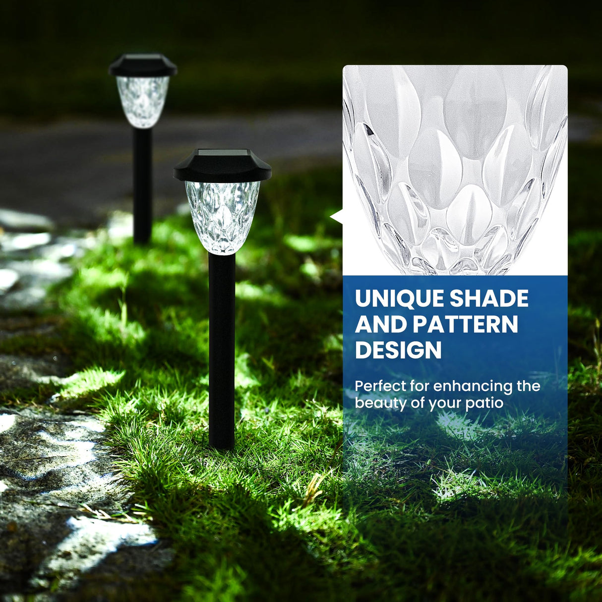 I 16 Pack Solar Outdoor Lights, Bright Solar Pathway Lights with Great Pattern