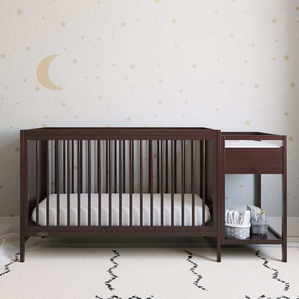 Fable 4-in-1 Convertible Crib & Changer (Espresso) – GREENGUARD Gold Certified