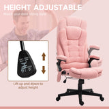 6-Point Vibrating Massage Office Chair with Heat - Pink Velvet