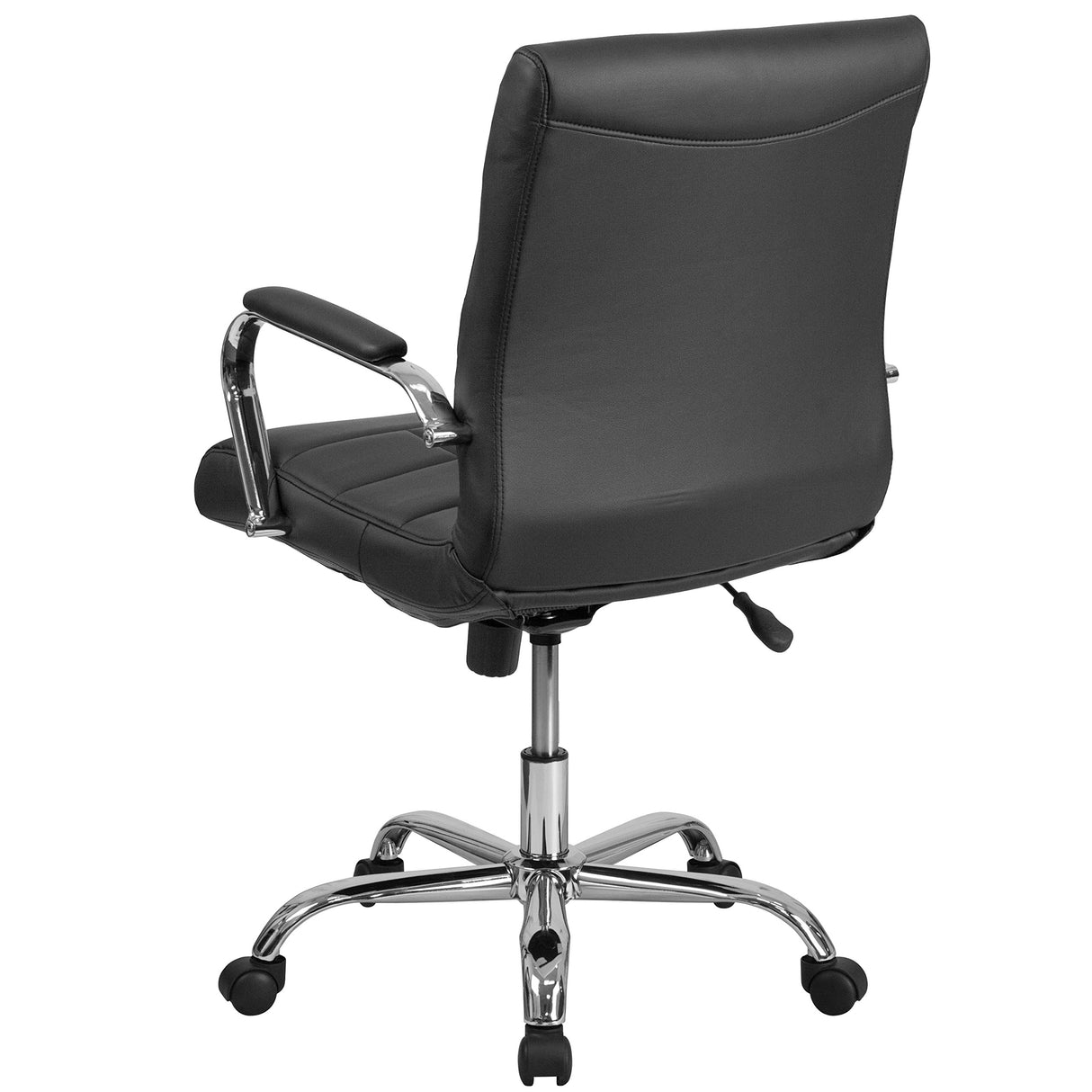 Vivian Mid-Back Swivel Vinyl Upholstered Desk Chair with Padded Seat and Armrests