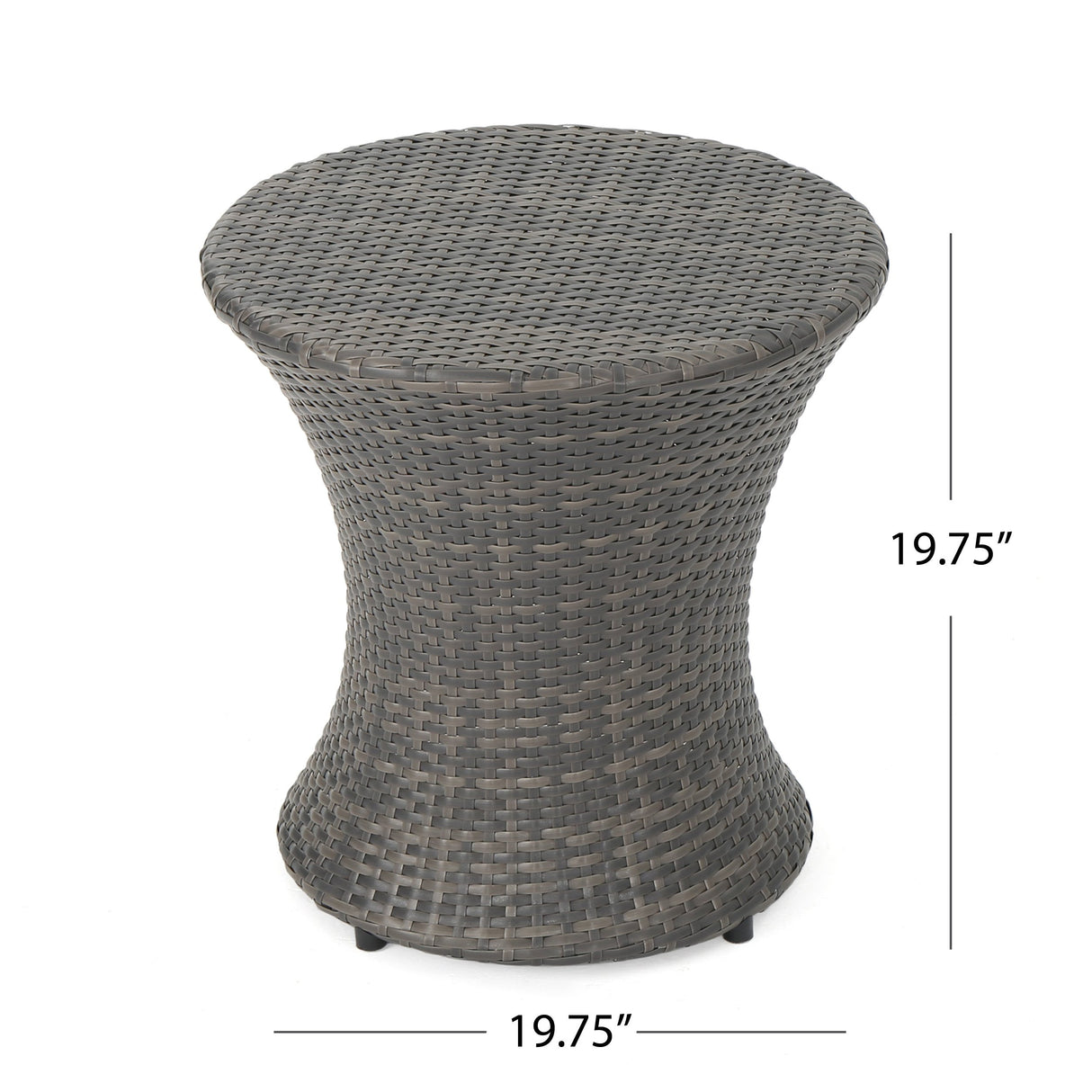 Christopher Knight Home Adriana Outdoor PE Wicker Accent Table, Grey - Bircata