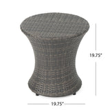 Christopher Knight Home Adriana Outdoor PE Wicker Accent Table, Grey - Bircata
