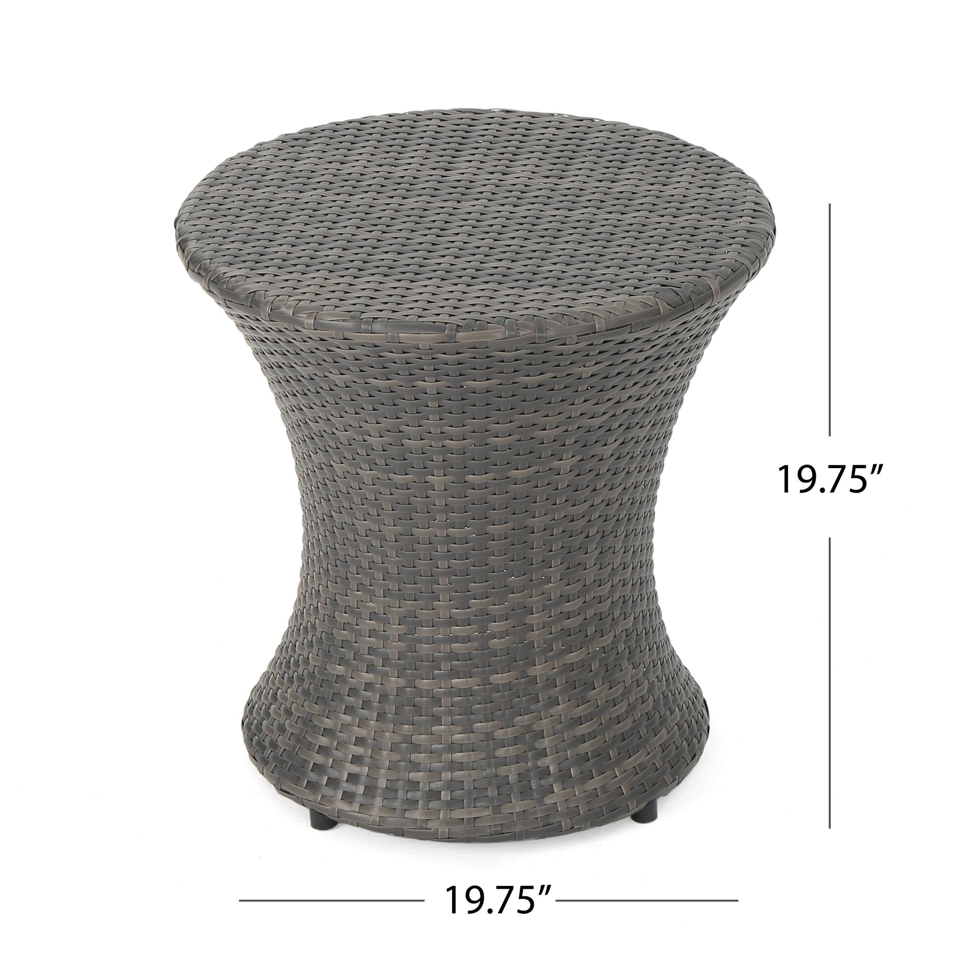 Christopher Knight Home Adriana Outdoor PE Wicker Accent Table, Grey - Bircata