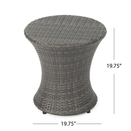 Christopher Knight Home Adriana Outdoor PE Wicker Accent Table, Grey - Bircata