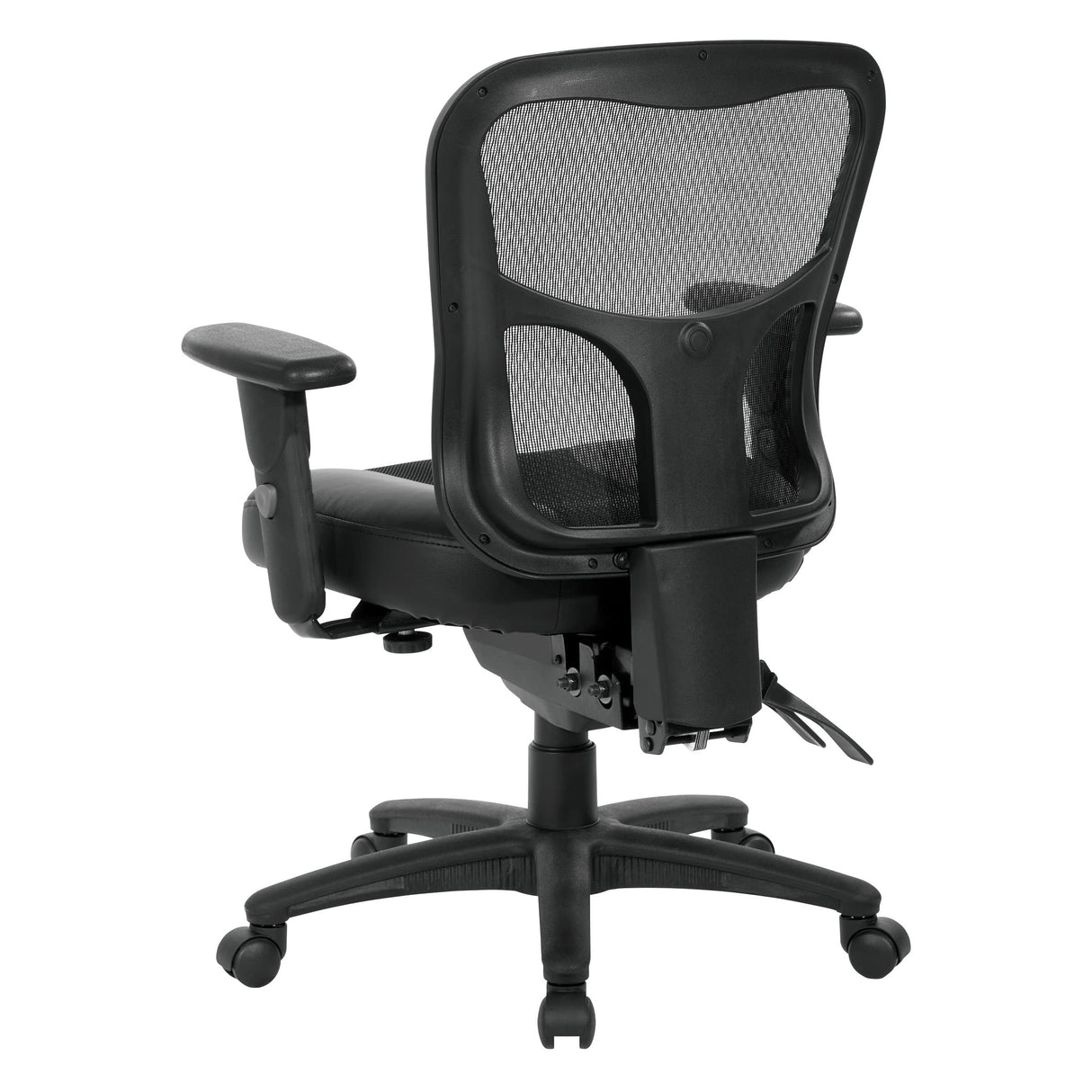 Breathable High Back Manager's Chair with Leather and Mesh Seat, Adjustable Height