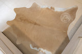 100% Genuine Palomino Beige and White Cowhide Rug - Modern Style Animal Skin Rug