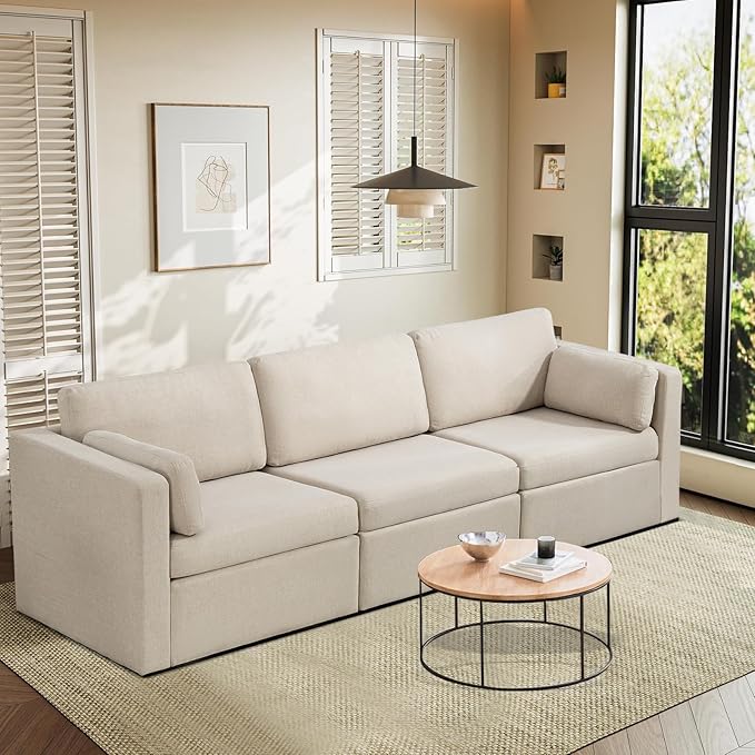 Oversized Modular Sectional Sofa, Convertible L Shaped Couch with Storage Ottoman