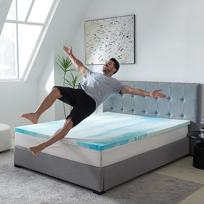 3 Inch Short Twin XL Gel Mattress Topper, Memory Foam Mattress Topper