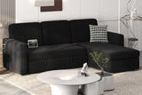 Sectional Sofa L-Shaped Sofa Couch Bed w/Chaise & USB, Reversible Couch