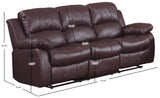 83" Bonded Leather Double Reclining Sofa, Brown