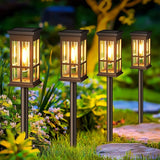 Solar Pathway Lights Outdoor, 8 Pack Modern Solar Garden Lights Outdoor Waterproof,