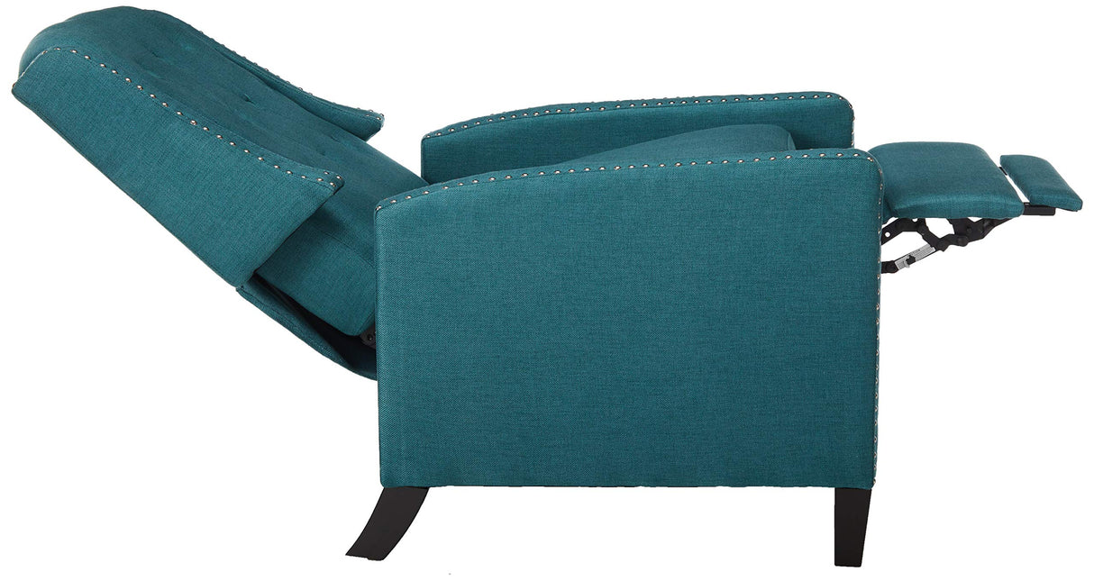 GDFStudio Izaak Tufted Back Fabric Recliner Chair (Dark Teal) 34D x 27.5W x 40.25H in