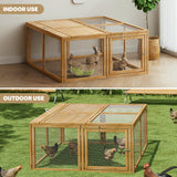 Portable Chicken Run Rabbit Hutch Folding Chicken Cage Hen Coop for Indoor/Outdoor