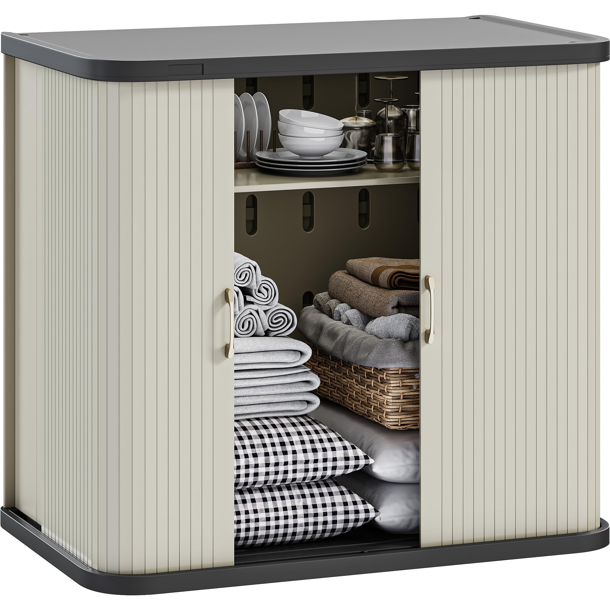 StorGuard Outdoor Storage Cabinet – 37 & 73 Gallon Resin Organizer with Shelf