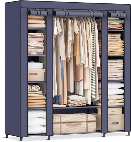 Closet Wardrobe, Portable Closet for Bedroom, Clothes Rail with Non-Woven