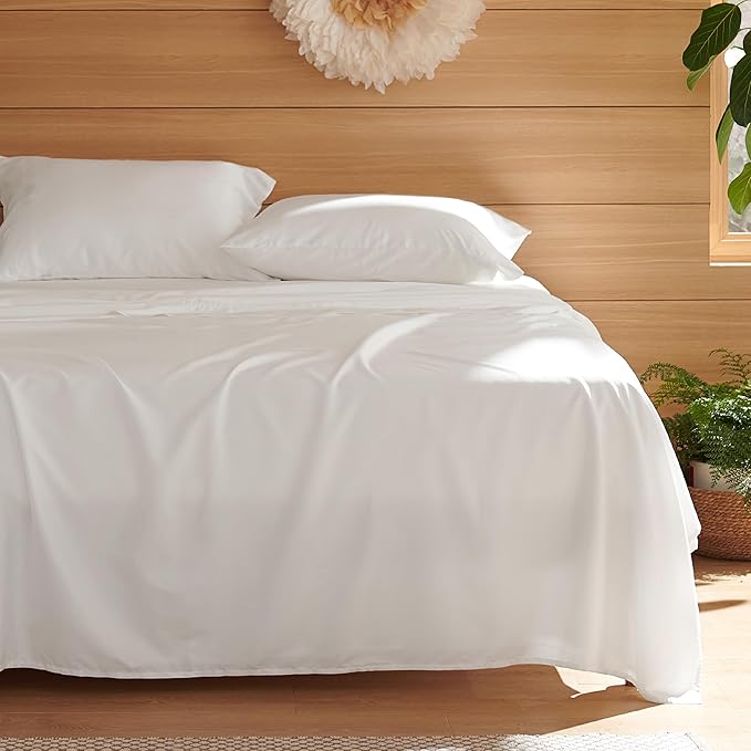 Lyocell Cotton Sheet Set - Cooling Bed Sheets Queen,