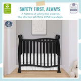 4-In-1 Convertible Mini Crib In Black, Greenguard Gold Certified