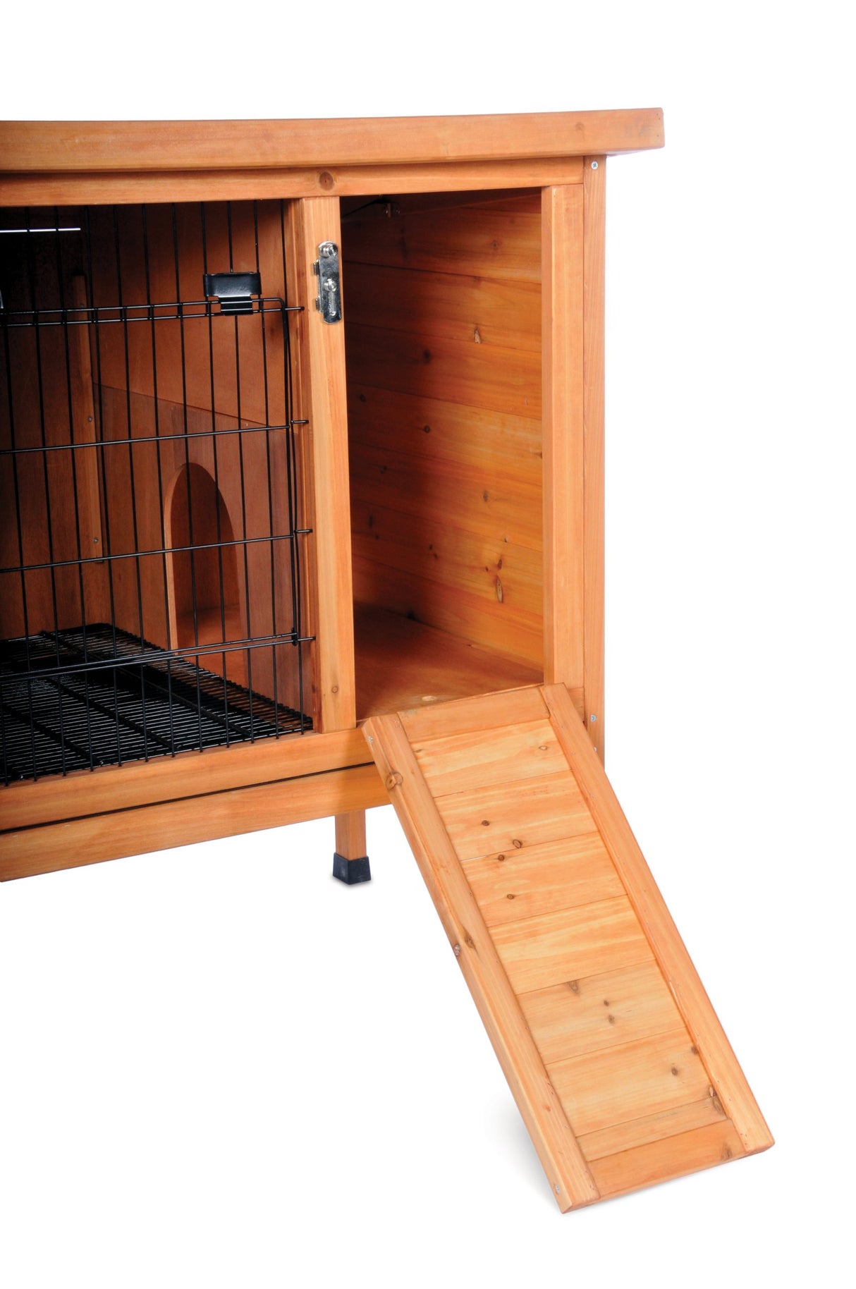 Stained Wood Prevue Pet Products Small 460 Rabbit Hutch, 36.0" L x 24.0" W x 35.5" H