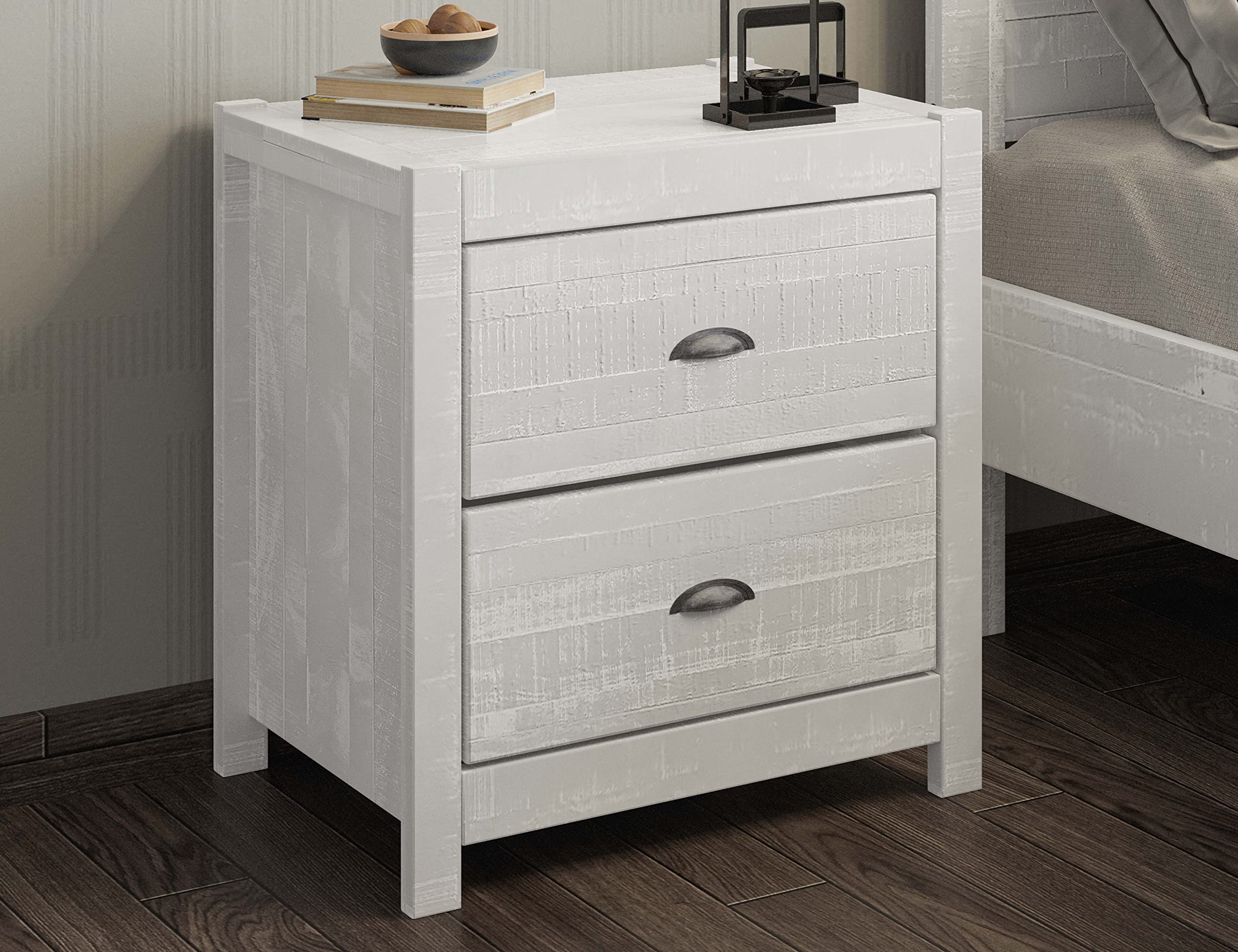 Nightstand Rustic Style Bedside Table Wood Frame End Table