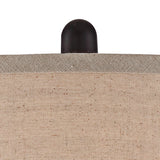 Regency Hill Ben Farmhouse Traditional Table Lamps 25" High Full Size Set of 2 Dark Bronze Brown Metal Beige Linen Drum Shade Decor for Living Room Bedroom House Bedside Nightstand Home Office