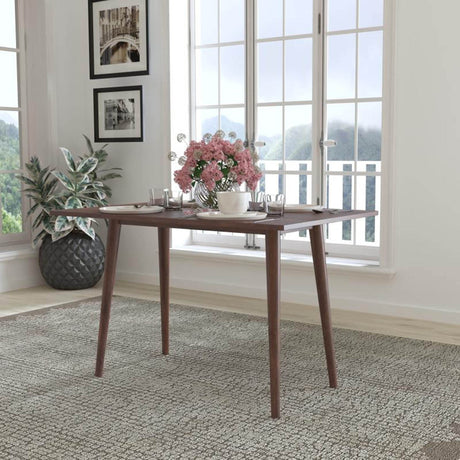 Hatfield Mid-Century Modern Dining Table - Dark Walnut Engineered Wood Kitchen