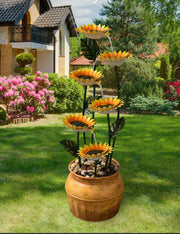 Outdoor Fountains and Waterfalls Cascading Sunflower Fountain 6-Tiers