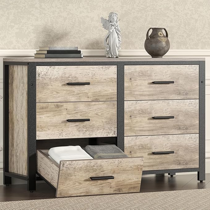 Dresser for Bedroom Wooden, Natural Wood Dresser, Rustic Dressers for Bedroom