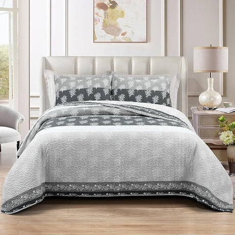 Quilt Set Queen Size - Queen Quilts Bedding Set, 100% Cotton Reversible Luxury Comforter Set