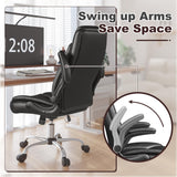 Executive Office Chair, Ergonomic High Back with Adjustable Flip-up Armrest, Swivel