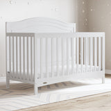 4-in-1 Convertible Crib (White) - GREENGUARD Gold Certified, Converts to Toddler Bed,