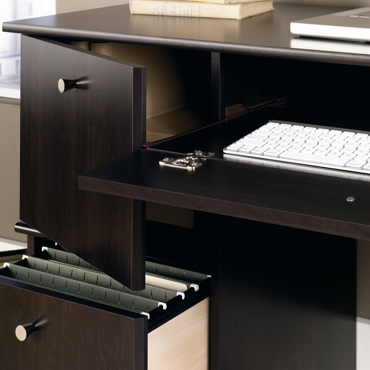 Computer Desk, Cinnamon Cherry Finish