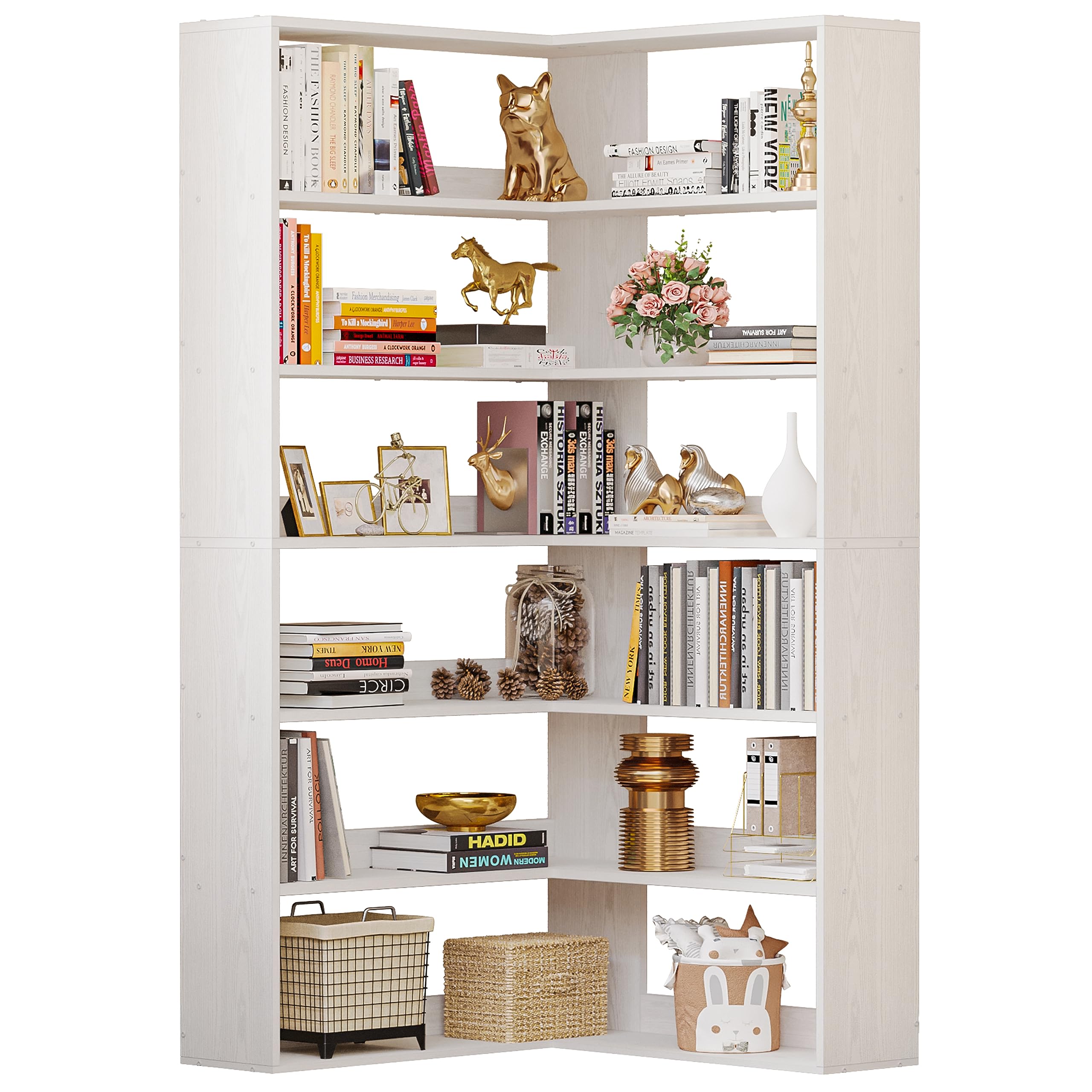 Bookshelves 6 Tiers with Baffles Industrial Large