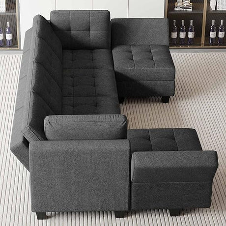 Sofa Couch with Reversible Chaises 6 seat Sectional Couch