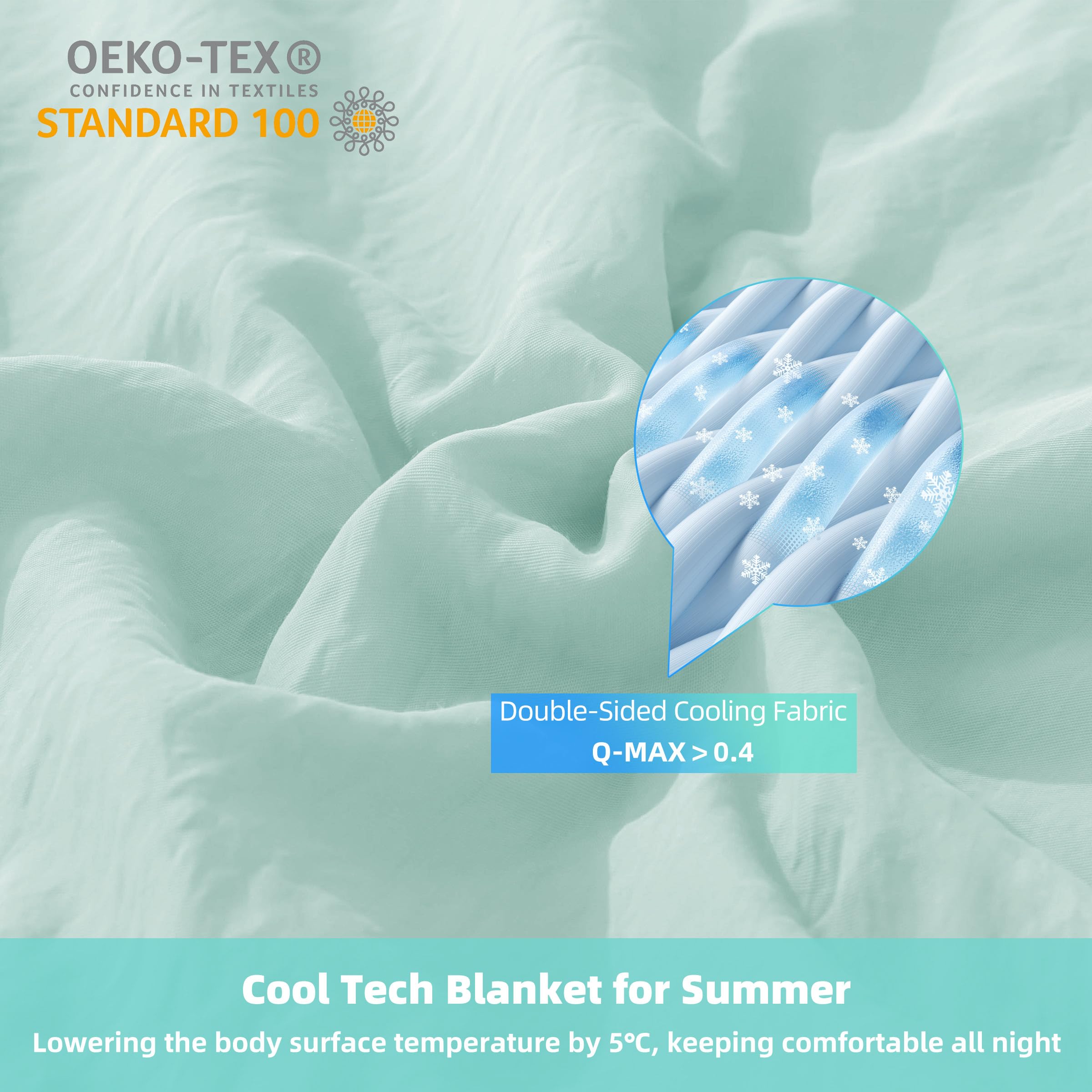 Cooling Comforter Queen Size, Silk Cooling Blanket for Hot Sleepers 90x90 Inch,