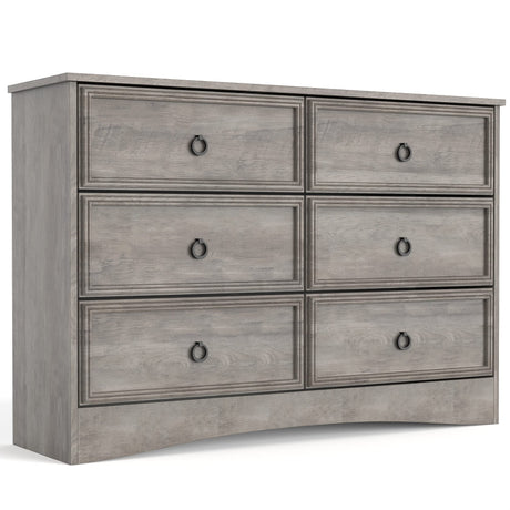 Modern 6 Drawer Dresser, Dressers for Bedroom, Chest of Drawers