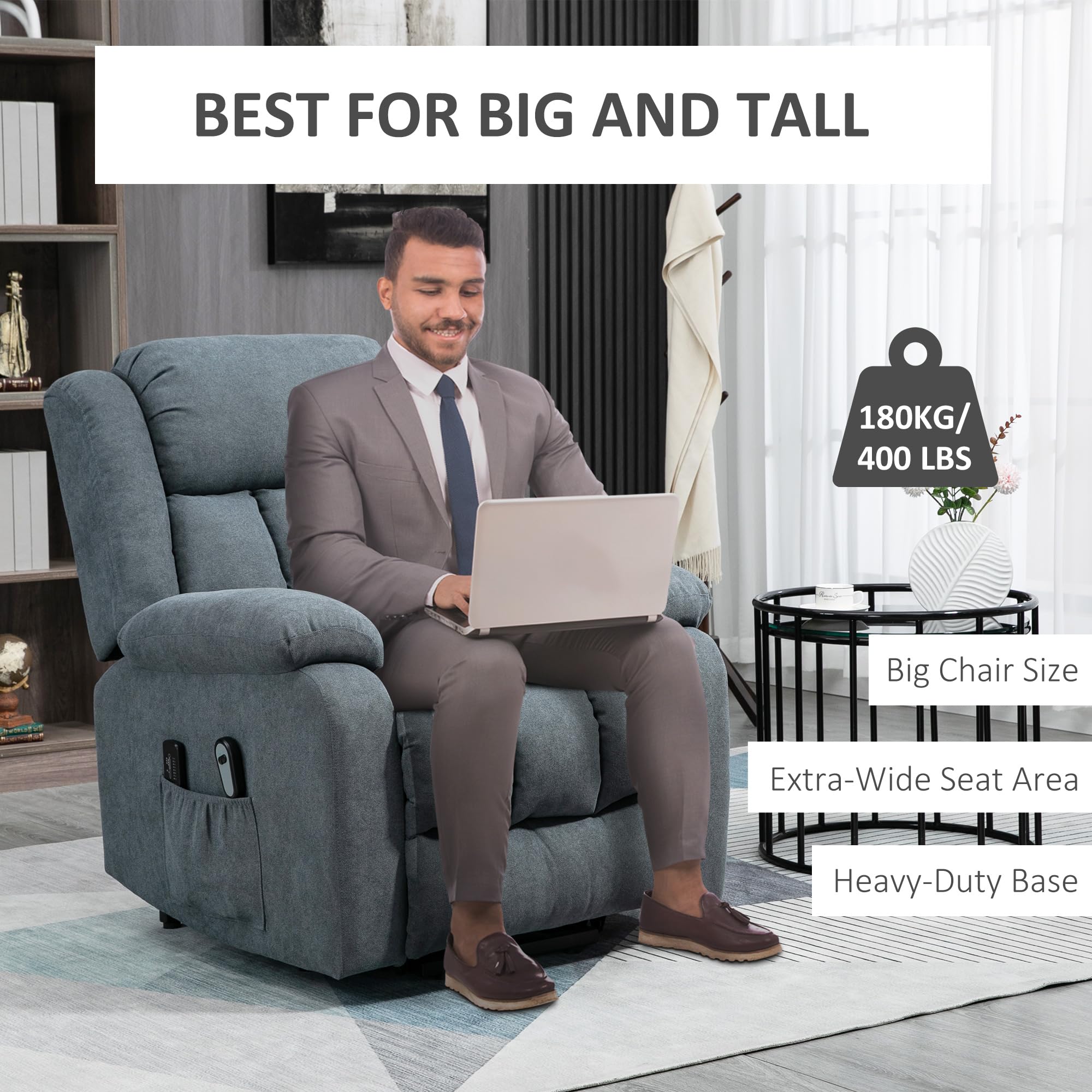 ThermaLift Power Lift Recliner Chair – Linen Fabric