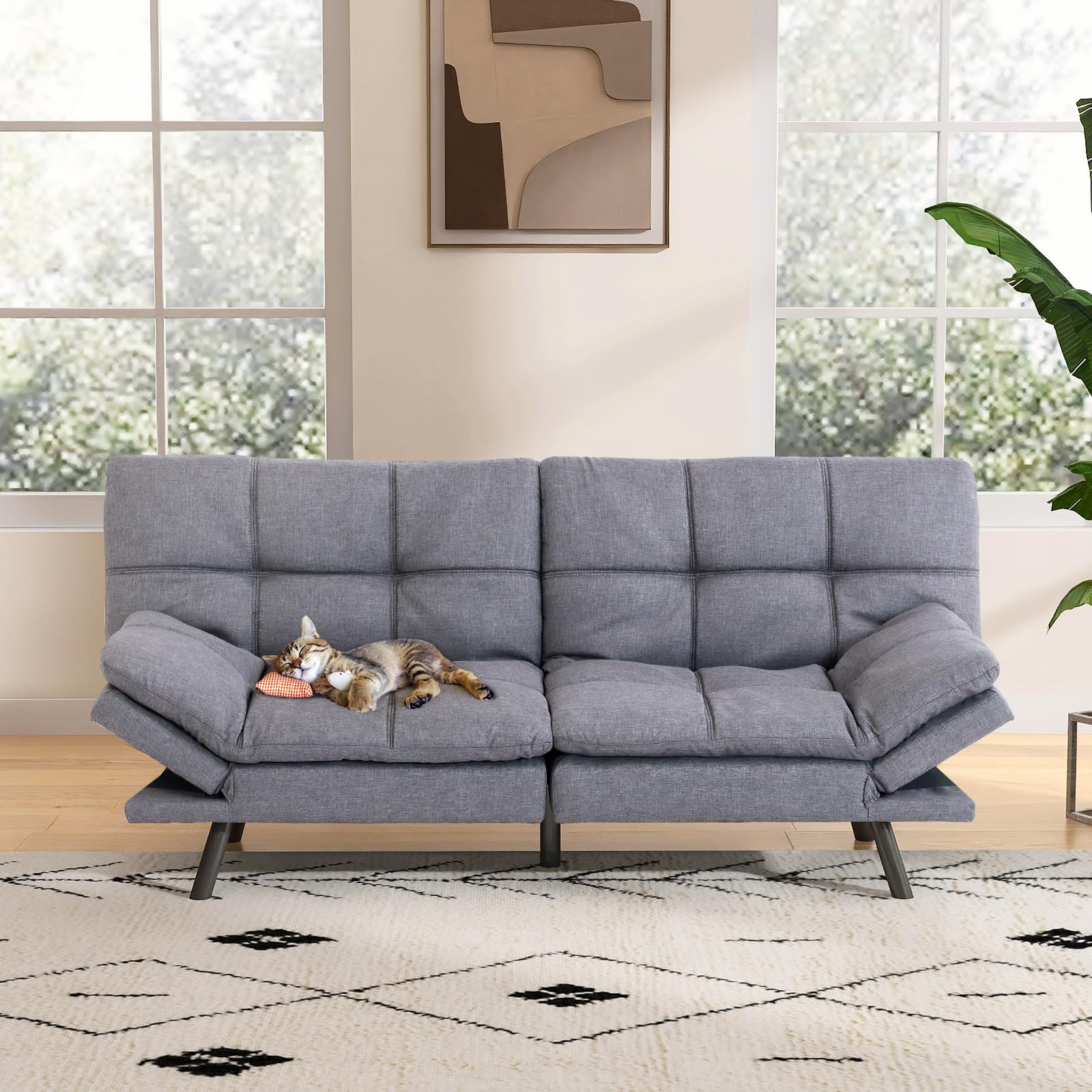 Sleeper Couch,Loveseat Bed,Memory Foam Futon Sofa Sofabed